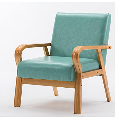 KOHARA Ledersessel, bequemer Stuhl für Schlafzimmer, gepolsterter Retro-Loungesessel mit Armlehnen, Einzel-Lesestuhl aus der Mitte des Jahrhunderts für Erwachsene, für Wohnzimmer, Empfa