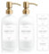 Vine Creations White Glass Soap Dispenser, 2 Pack Kitchen Soap Dispenser Set with Stainless Steel Pump, 16 oz Dish Soap and Hand Soap Dispensers for Bathroom with Waterproof Labels