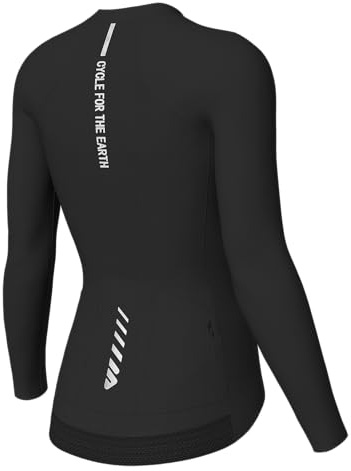 Lo.gas Radtrikot Damen Langarm,Fahrradtrikot Rennrad Trikot Atmungsaktiv Frauen Fahrrad Shirt Sommer Fahrradjacke Radfahren Top Mit 3 Taschen S Schwarz
