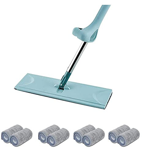 Mopa húmeda y seca de microfibra de 17 pulgadas para limpieza de suelos, fregona de lavado de manos sin mango de acero inoxidable y almohadillas de microfibra reutilizables para madera dura, laminado,