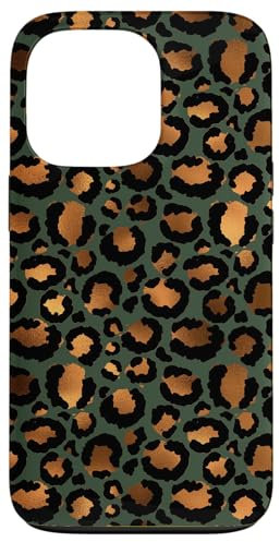 iPhone 13 Pro Elegant Green Leopard Print and Earthy Cheetah Print Pattern Case