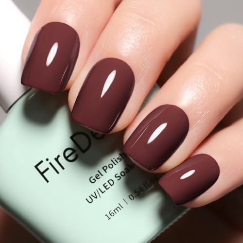 Firedeep Maroon Red Gel Nail Polish 16ML Maroon Red Nail Polish UV/LED Soak Off Gel Polish for Spring and Summer 1Pcs