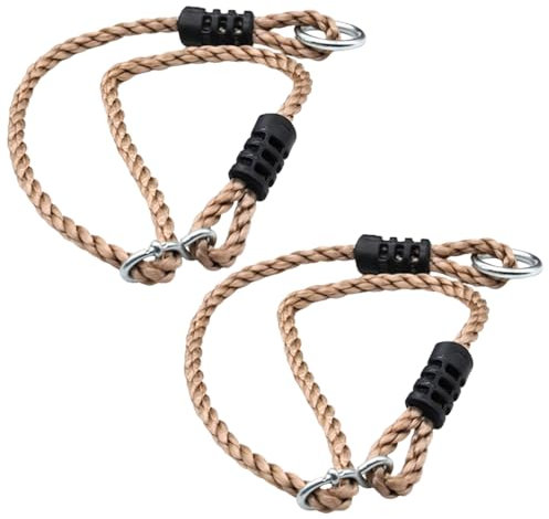 Gotetiso 2 Pièces Sangles de Balançoire Cordes d'Extension Eéglables Cordes de Balançoire pour Arbre Sangle Hamac Corde en Nylon Réglable à Suspendre Fixation Hamac pour Intérieur et Extérieur
