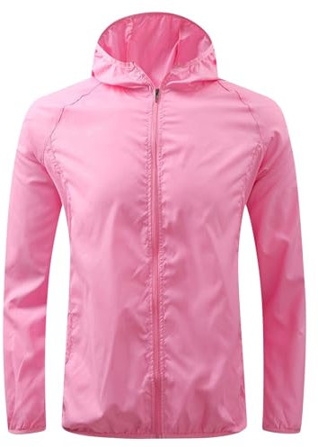 SYDUZAX Coupe-Vent Imperméable avec Capuche Veste de Pluie Femme Survêtement Coupe-Vent Légère Manche Longue Sweat Zippé Veste Blouson pour Sport Voyage Camping Manteau Randonnée Vacance Respirante