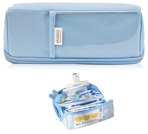 UieaMsio Trousse Pliable Grande Capacité,Trousse à Crayons zippée,Trousse à Crayons Portable,Trousse à Crayons Grande Capacité,pour Le Bureau,pour Collège étudiants Fille Garçon Adolescent