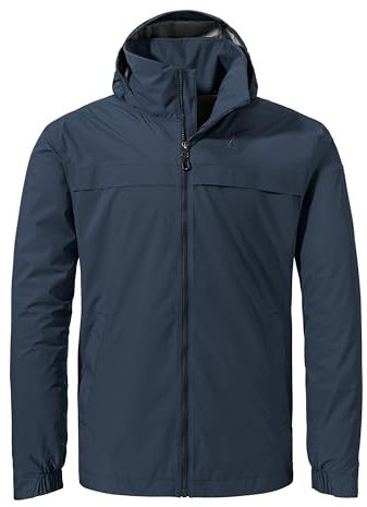Schöffel Herren Jacket Style Bohorok MNS, wasserdichte, atmungsaktive Outdoor Jacke, elegante Funktionsjacke mit Kapuze und Stufensaum, navy blazer, 66