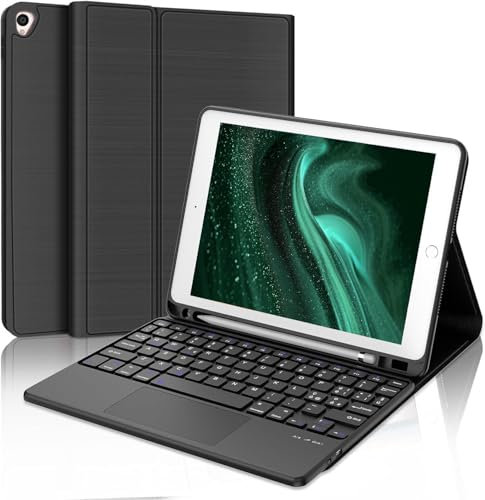 WAVATA Tastiera per iPad 9a/8a/7a Generazione, iPad 10.2 con Touchpad, Cover con Tastiera per iPad Air 3, iPad Pro 10.5 Magnetica Staccabile Italiano QWERTY Layout, Nero