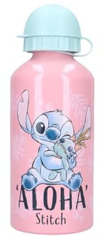 My sweety pop - Gourde stitch rose pour enfant - Aluminium - Pour enfant - Crèche - Maternelle - Ecole - Vacances - Repas - 19 cm – 500 ml - Hydratation - Idée Cadeau (Stitch - Rose/Bleu)