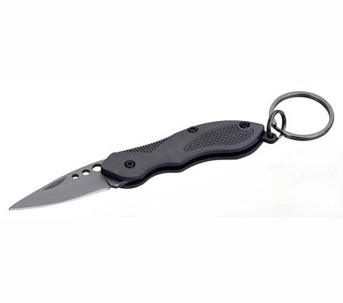 munkees Klappmesser, Taschenmesser Schlüsselanhänger Edelstahl, Anthrazit