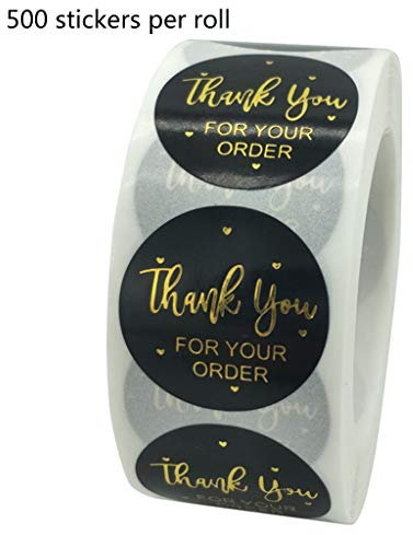 Aufkleber mit Aufschrift Thank You for Your Order, Goldfolie, Siegeletiketten für Backbeutel, Hochzeitsdekoration, 500 Stück