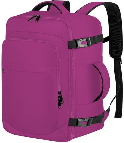 ENZOSUM Sac à Dos Voyage Cabine Avion 45x36x20 pour Easyjet 30L Baggage Cabine Valise Cabine Sac de Voyase pour Femme Homme Sac à Dos pour Ordinateur Portable 15.6 Pouces Violet