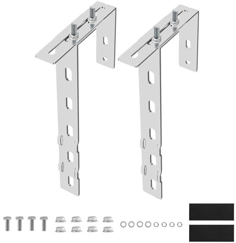 Bettol 2-teilige verstellbare Balkonkraftwerk-Montagehalterung für Solarpaneele – Hakenausführung für 60–180 mm breite eckige Balkonbrüstungen ,2er Set Solar Bracket Set