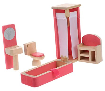 Sosoport Mini Möbel Spielzeug Holz Simulation Schlafzimmer Junge Mädchen Spielen Pädagogisches Puppenhausmöbel Spielzeug Kinderspielhaus Schönes Möbelschmuck