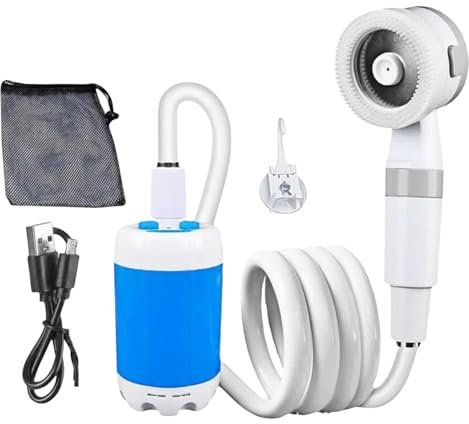 bertaus Douche portable extérieur PL80 Douche portable électrique 5000 mAh - Douche de camping avec batterie intégrée et utilisation intérieure/extérieure