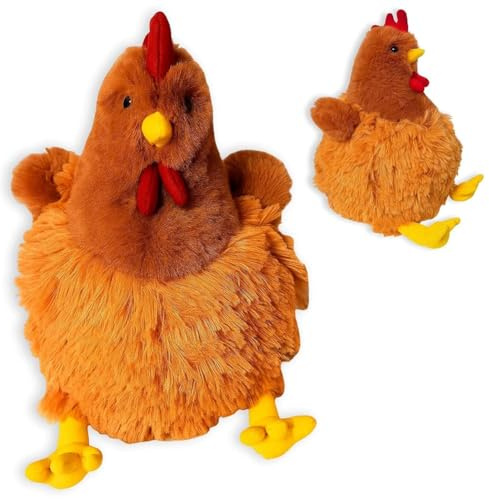 SZJFYMQ Huhn Plüschtie, Huhn Kuscheltier 22cm Hühner Plüschtier Kawaii Realistische Geflügel Geschenk für Weiches Niedliches Stofftier Weihnachten Tolle Geschenkidee