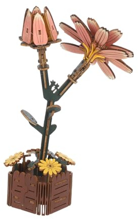 ERINGOGO Puzzle Bois à Construire Marguerite Kit Puzzle Fleur Activité Bricolage Maison Décoratif