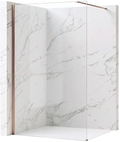 Rea paroi de douche, Flexi Transparent 80, Cuivre brossé