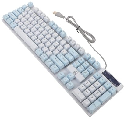 QUMIIRITY Clavier Mécanique Filaire RGB 104 Touches en Abs Éclairage Rétro Multicolore, Confort Ergonomique pour Gaming Compétitif et Tâches de Frappe sur PC