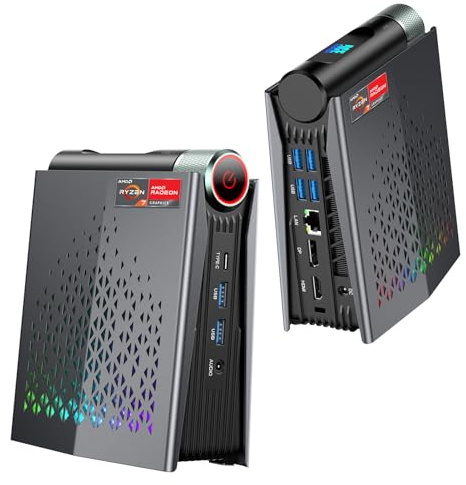 ACEMAGICIAN S3A Gaming Mini PC,AMD Ryzen 7 H 255 (Upgraded 8745HS,up to 4.9GHz) 16GB LPDDR5 RAM 512GB SSD, Desktop Computer Radeon 780M Graphics, 2X M.2 2280 Storage Expansion, 2.5GbE, HDMI 2.1,USB4