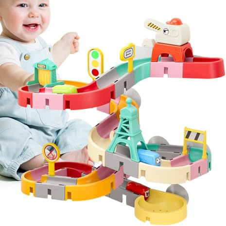 Bade-Wasserballbahn – Badewannen-Rutschbahn für Kinder, Wasserballbahnen für Kinder, Badewannen-Rutschbahnen, interaktive Saugnäpfe, Wandbadewannen, Rutschspielzeug für 5–7 Jahre