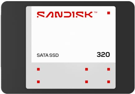 SANDISK 320 SATA SSD 250 GB (2,5”/7 mm, bis zu 545 MB/s Lesegeschwindigkeiten, SANDISK 3D NAND-Technologie)