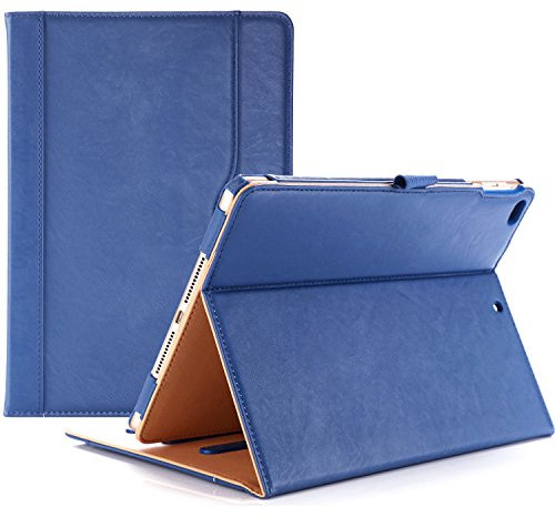ProCase Coque pour iPad 6, iPad 5, iPad Air 2, iPad Air 1, Étui Cuir PU 9.7 Pouces Housse Case de Protection, avec Multiples Angles, Sommeil/Réveil Automatique-Marine