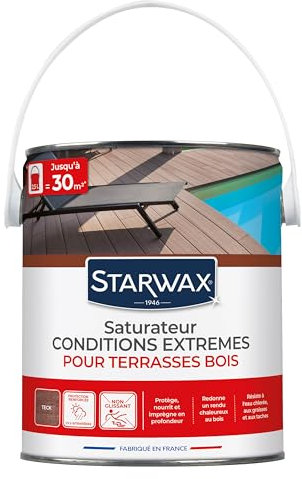 STARWAX Saturateur haute protection pour terrasses en bois 2,5L Teck