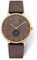 Kerbholz - Holzuhr für Herren - Fritz - Schlichte, analoge Unisex Quarz-Uhr - Herrenuhr mit Naturholz Ziffernblatt - hochwertiges Lederarmband - Armbanduhr mit Multifunktionsoptik - Ø 40mm