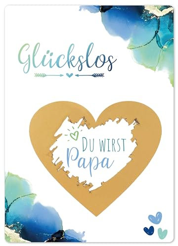 JoliCoon Rubbelkarte Du wirst Papa - Schwangerschaft verkünden Papa mit Rubbellosen