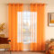 MIULEE 2er Set Voile Vorhang mit Ösen Transparente Gardine aus Voile Polyester Ösenschal Transparent Wohnzimmer Luftig Dekoschal für Schlafzimmer Orange 160 x 140cm H x B, Grommet Top