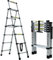 5+6 Step Combination Ladder - 2 Ways Aluminum A-Frame Stepladder Extension Telescopic Lightweight 150KG Capacity for Home Kitchen Office Household Multipurpose Use