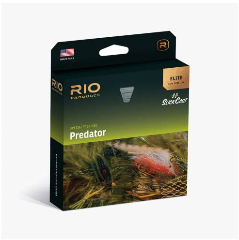 RIO PRODUCTS Elite Predator Fly Line, Designed to Cast Large & Heavy Flies, Low-Stretch & Ultra-Slick Performance, Black/Gray/Yellow/Beige, 100ft, WF8F/I/S3