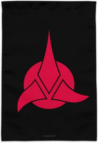 Star Trek Klingon Shield Gartenflagge von GRAPHICS & MORE - Rot-Schwarz, 33 x 33 cm, Polyester, Baumwolle