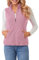 fuinloth Women's Fleece Gilet, Polar Soft Sleeveless Classic Fit Bodywarmer Vest with Zip up Pockets Pink Large