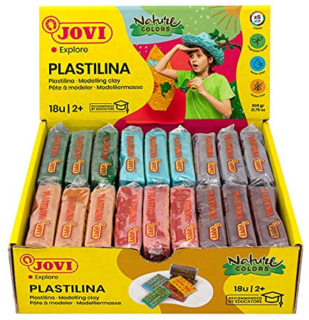 Jovi - Pack de plastilina base vegetal, 18 pastillas de 50 gramos, Nature Colors, sin gluten (70/18N)