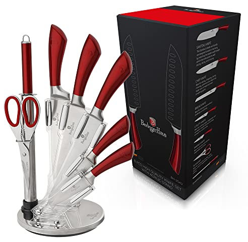 Berlinger Haus - BH/2043i - 8 PCs Messer mit einem Acryl -Bordeaux -Unterstützung