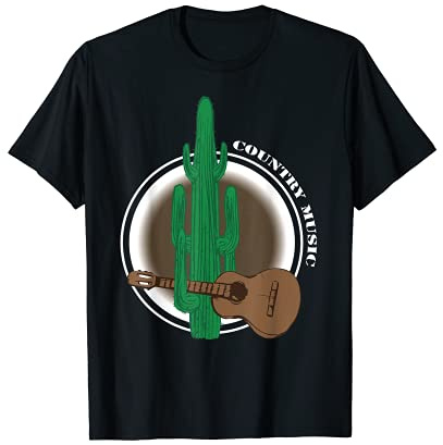 Cactus divertente con la chitarra che suona musica country Maglietta