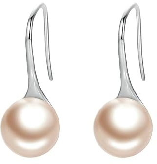 Damen Creolen Ohrringe, Nachahmung Perlen Ohrringe Hängen Tropfen Ohrring, S925 Silber Ohrringe Tropfen Baumeln Elegante Ohrringe Orient Schmuck Geschenke Für Ihre Frauen Mädchen