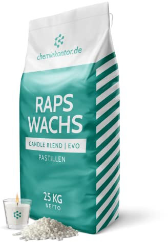 Rapswachs Candle Blend EVO | 100% natürlich | Premium-Qualität | ideal zur Kerzenherstellung | paraffinfrei | rußfreie Verbrennung (25 kg)