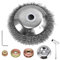 Qinglee Unkrautbürste für Rasentrimmer, Profi Trimmer Unkraut 200mm*25.4mm, Unkraut-Bürste, Trimmer mit Unkrautbürste, Freischneider Zubehör, Effektive Moosentfernung, Rostentfernung, Unkraut Jäten