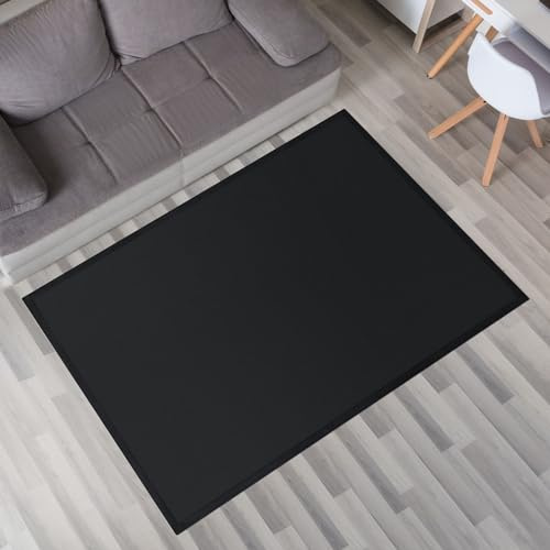 TT Home Krabbelmatte Babyzimmer Teppich Spielmatte Kinder Unifarben rutschfest Flauschig, Farbe: Schwarz, Größe:160x220 cm