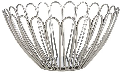 EGLO LIVING Dekoschale Ueda, elegante Schale zum Dekorieren, runder Deko Korb aus Metall in Chrom-Optik, Dekoschüssel Ø 27 cm