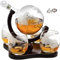 Set di decanter per whisky con 4 bicchieri da whisky incisi, regalo per uomini, papà, marito, mancave, per liquori, bourbon, scotch, vodka, 850 ml