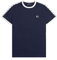 Fred Perry Taped Ringer T-Shirt Carbon Blue (XXL), blau, XXL