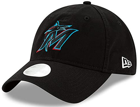 New Era Damen MLB Core Classic 9TWENTY Verstellbare Mütze Cap Einheitsgröße, Miami Marlins, Einheitsgröße