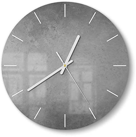 DEQORI Glasuhr | rund Ø 30 cm | Motiv Leere Schultafel | ausgefallene leise Design Uhr aus Glas | Wanduhr für Wohnzimmer & Küche | Moderne Hingucker Uhr für die Wand