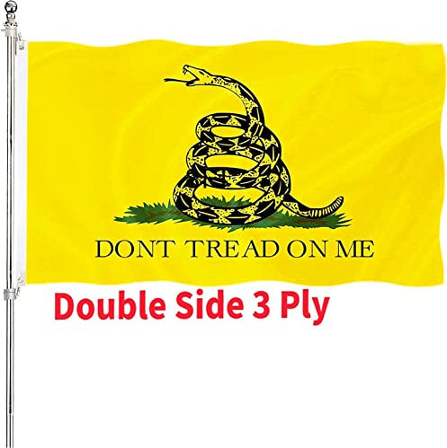 Dont Tread On Me Flagge, 10,2 x 15,2 cm, strapazierfähig, 3-lagig, Gadsden-Flaggen, Teeparty, Rassel, Schlangenbanner, lebendige Farben, langlebiger Leinwandkopf mit 2 Messingösen