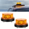 Biqing 2PCS Gyrophare LED Orange 12V-24V, Rond Stroboscopique Signalement d'avertissement Lumières 2 Modes de Flash Strobe Beacon Light Pour Voiture Véhicule Camion Remorque Van