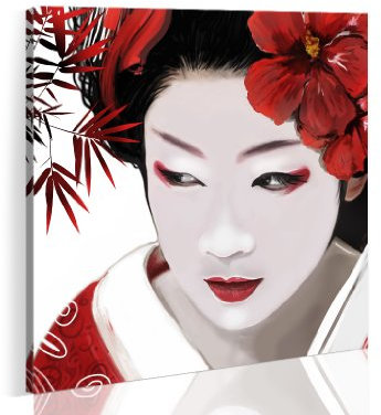 Ovegna Bild Japanische Geisha Leinwand Wandbild [70 x 70]