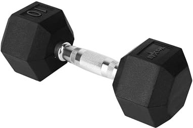 Yes4All Gusseisen - Chrome Grip Hex Hantel - 4,5 kg - Single